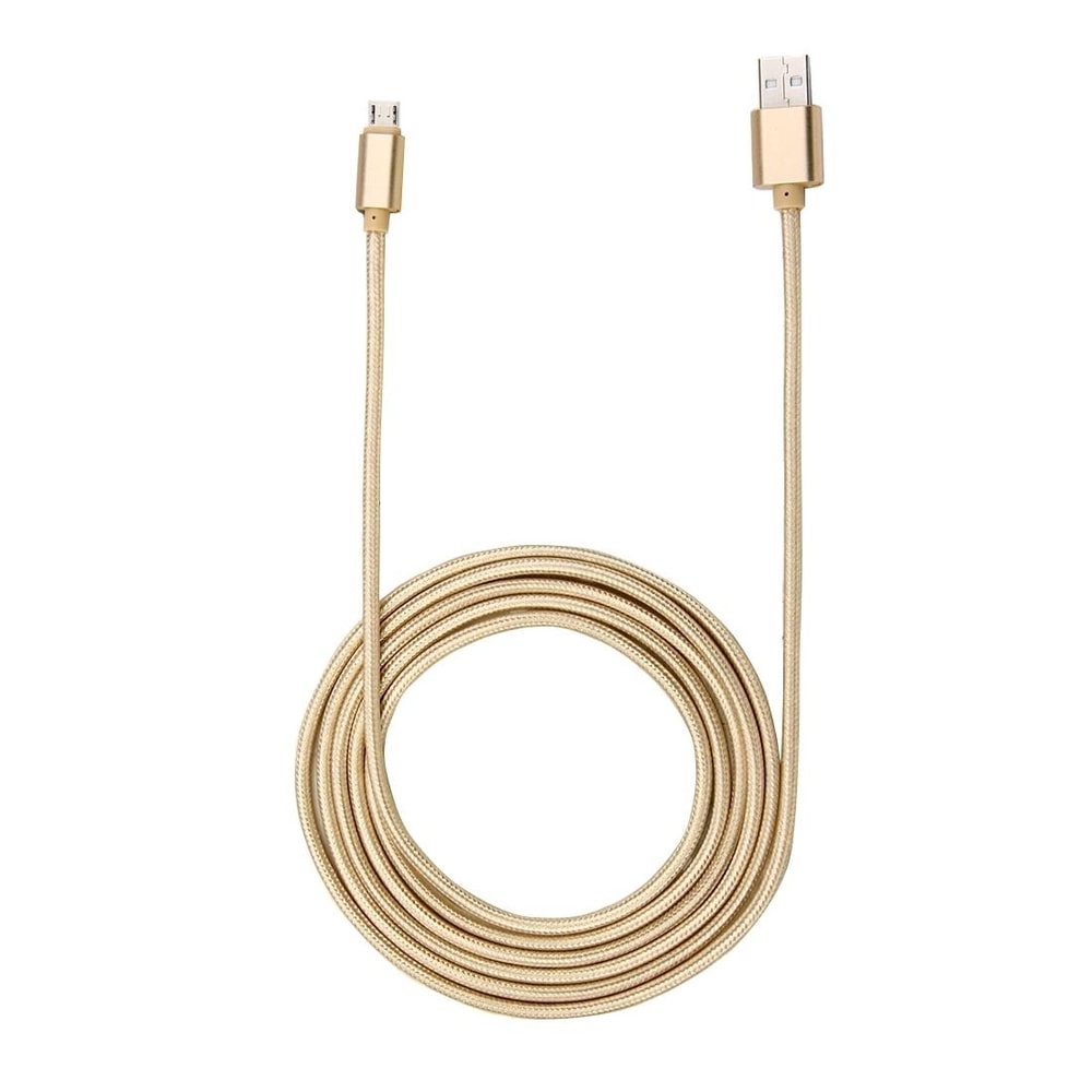 2m Braided Charger Cable Durable Woven Micro USB Data Power Lead 2