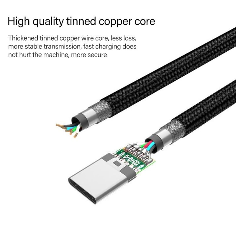 Premium 60W PD USB C To USB C Braided Fast Charging Cable 3