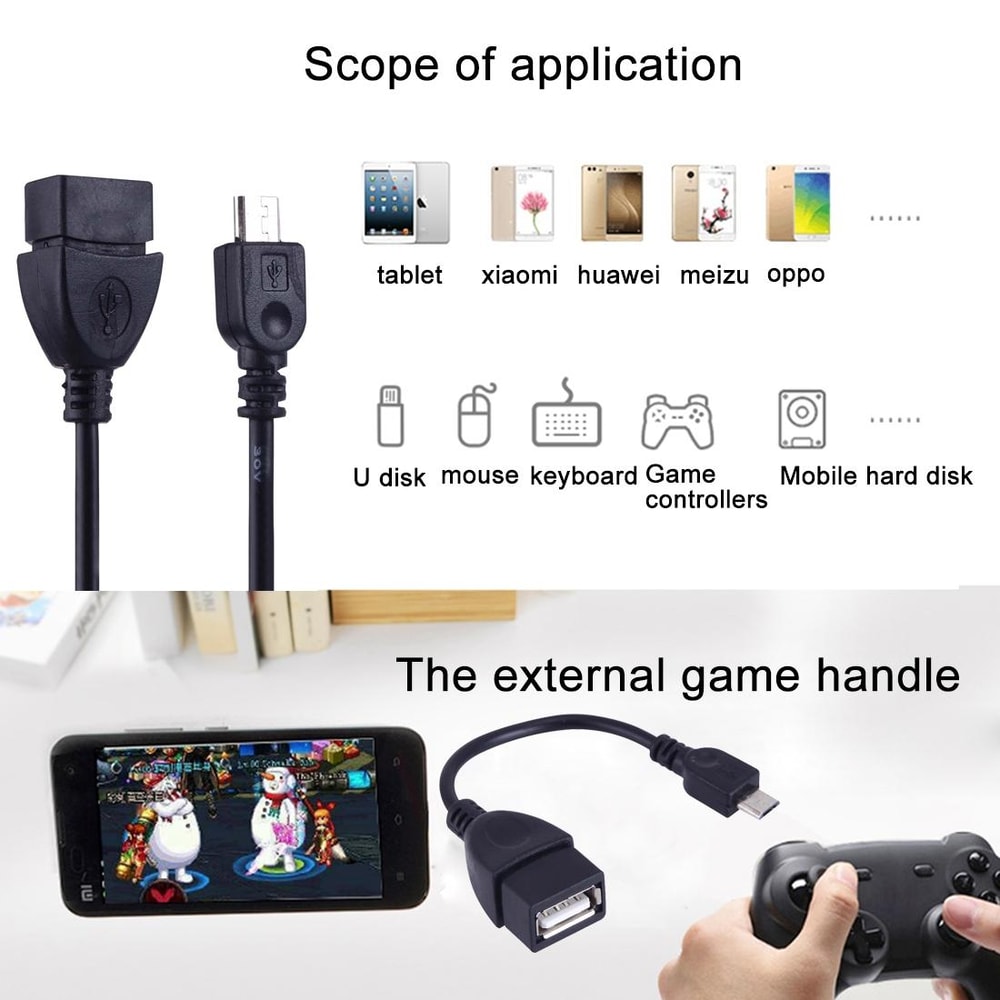 Micro USB To USB OTG Adapter Cable Android Phones 2
