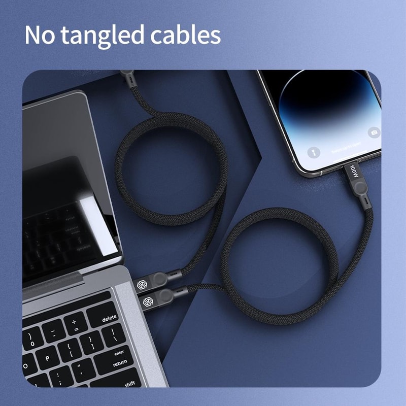 NILLKIN 100W USB C Fast Charging Magnetic Type C to Type C Cable