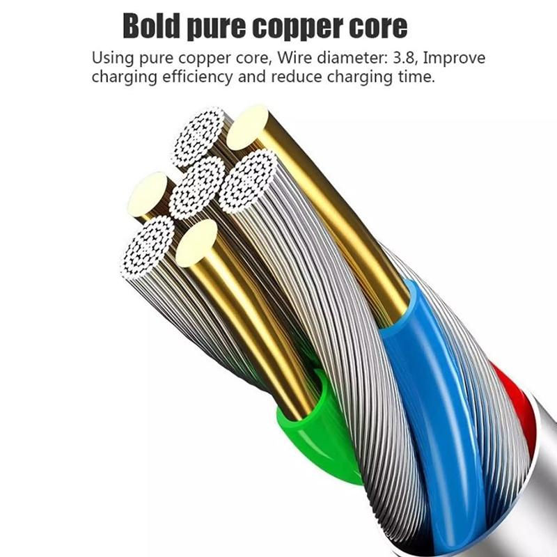 USB C Charging Cable with Automatic Power Off & Durable Zinc Alloy Type C Data Cable