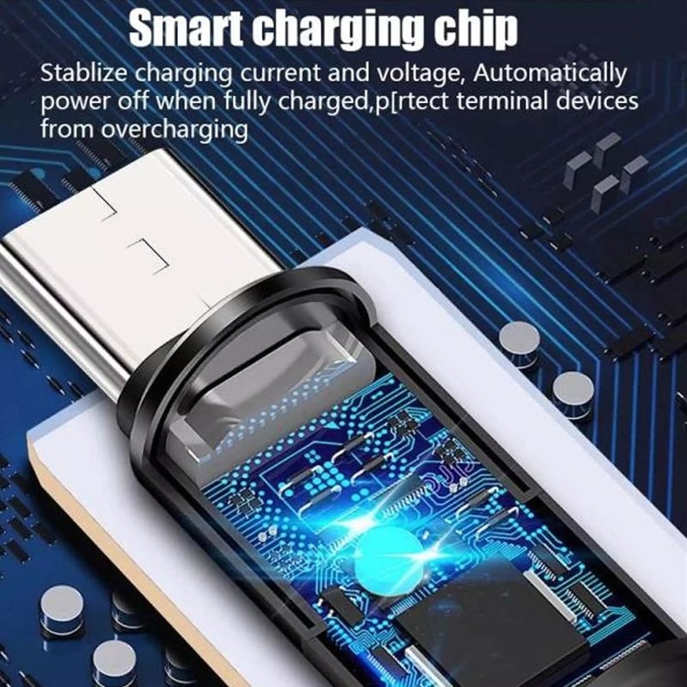 USB C Charging Cable with Automatic Power Off & Durable Zinc Alloy Type C Data Cable