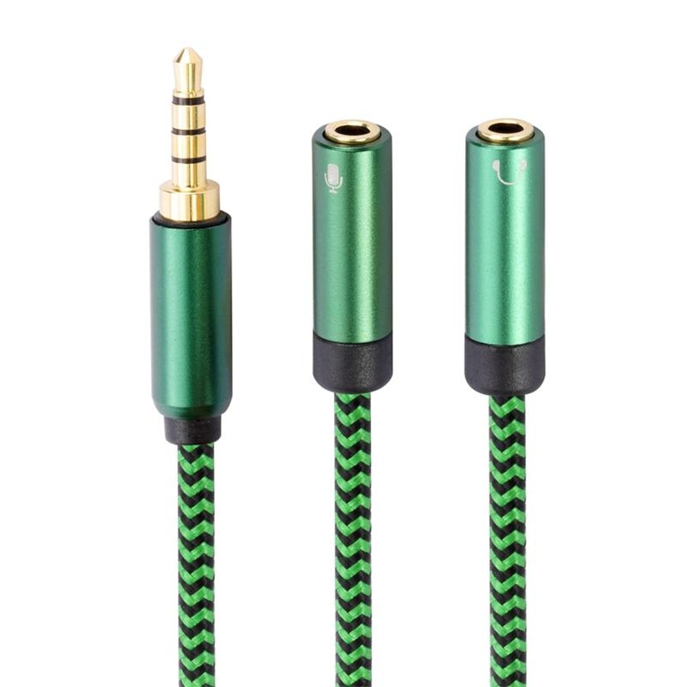 Premium 3.5mm Audio Adapter Cable Dual Audio & Microphone Splitter