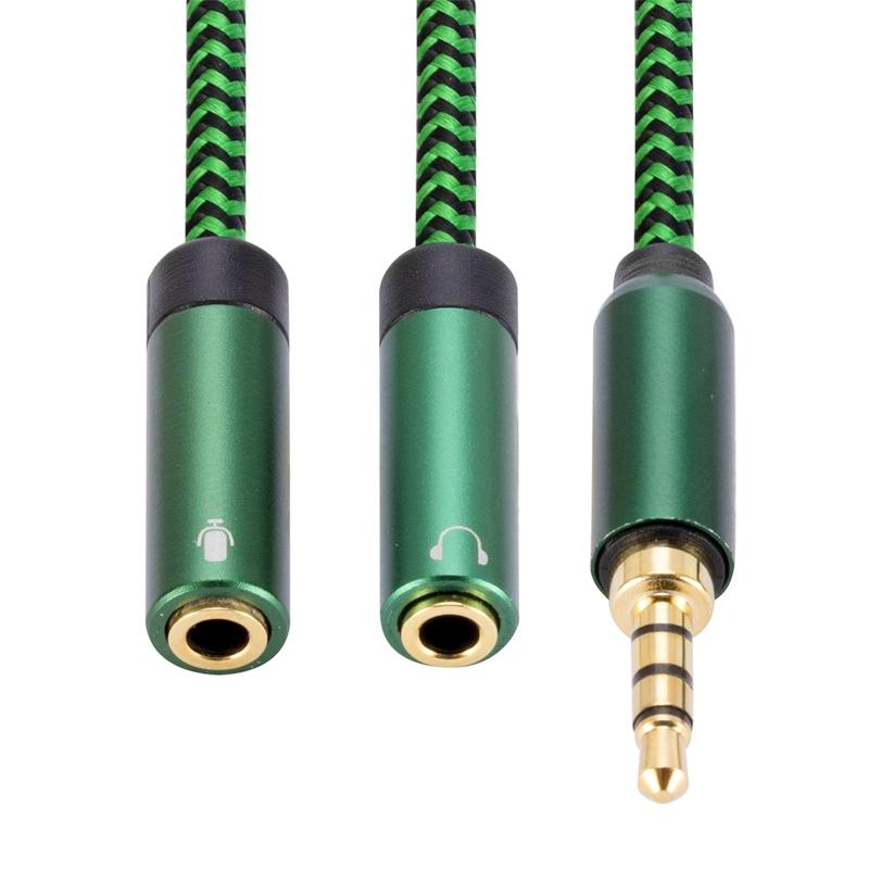 Premium 3.5mm Audio Adapter Cable Dual Audio & Microphone Splitter
