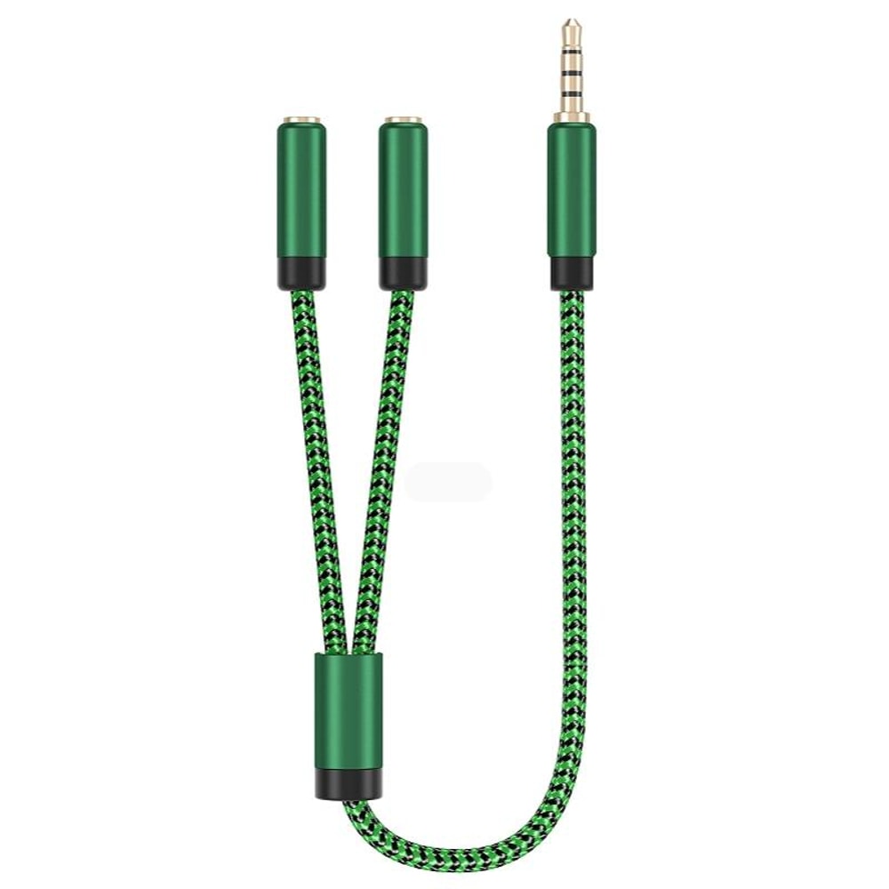 Premium 3.5mm Audio Adapter Cable Dual Audio & Microphone Splitter