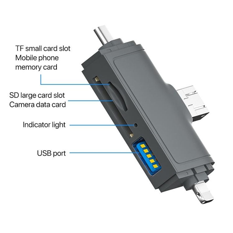 7 In 1 USB 30 Memory Card Reader Adapter High Speed Multi Card Hub 1