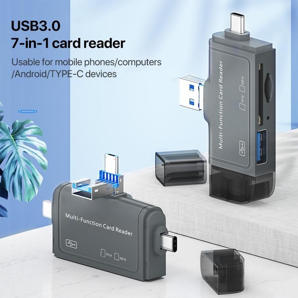 7 In 1 USB 30 Memory Card Reader Adapter High Speed Multi Card Hub 3