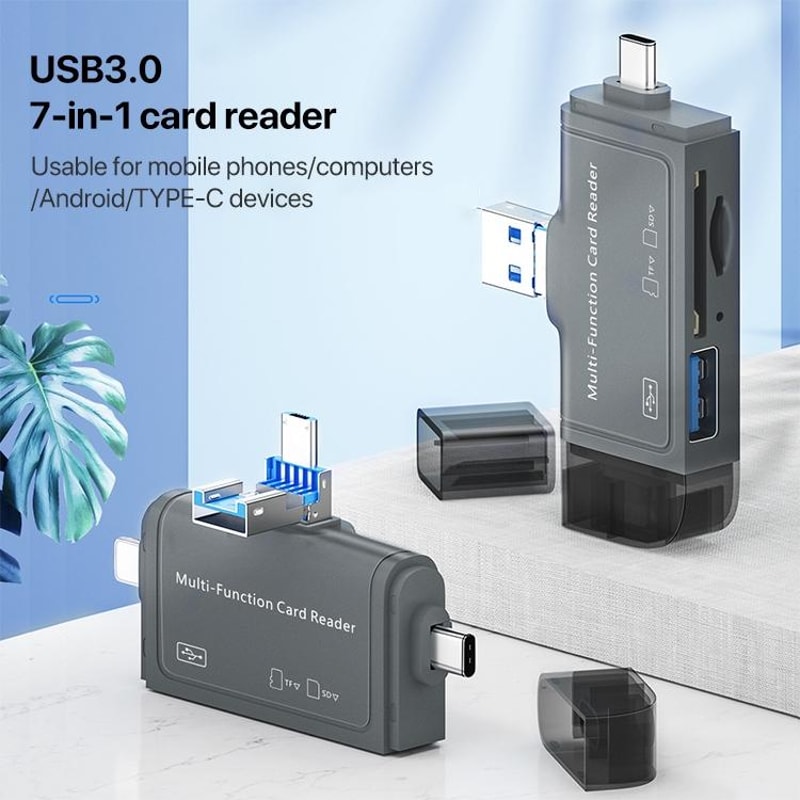 7 In 1 USB 30 Memory Card Reader Adapter High Speed Multi Card Hub 3