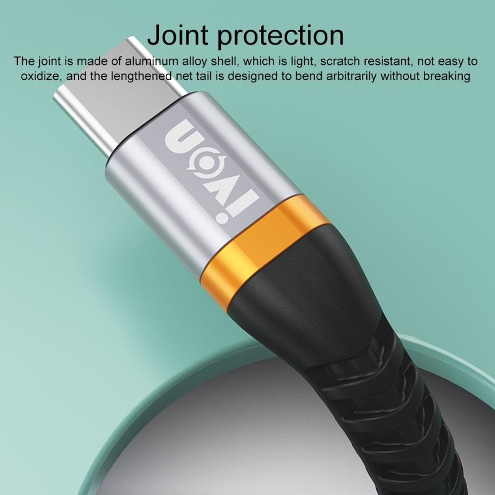 Premium Braided USB C 5A Fast Charging Cable Durable Type C Charging Lead 3