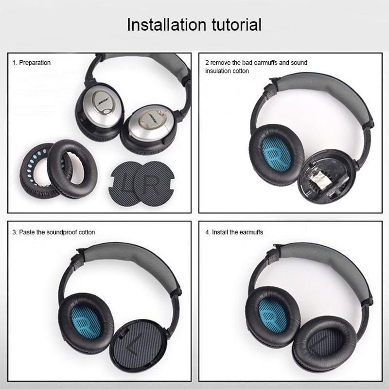 BOSE QuietComfort Replacement Ear Pads With Memory Foam For QC15 QC25 QC35 AE2 11