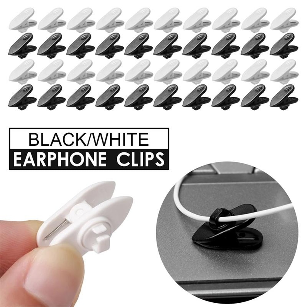 Rotating Headphone Cable Clip Set For Earphones Clothing Mount Holders 3