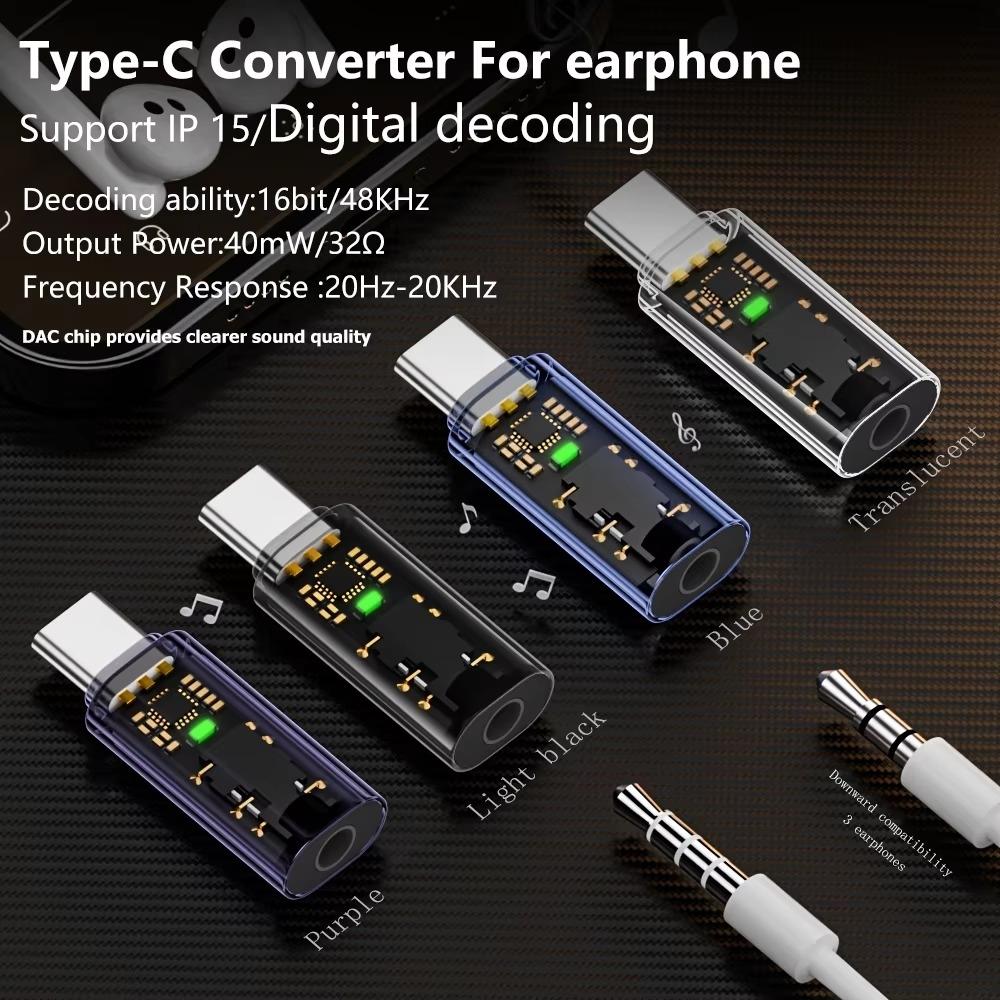 USB C To 35mm Audio Adapter With DAC HiFi Headphone Converter 2
