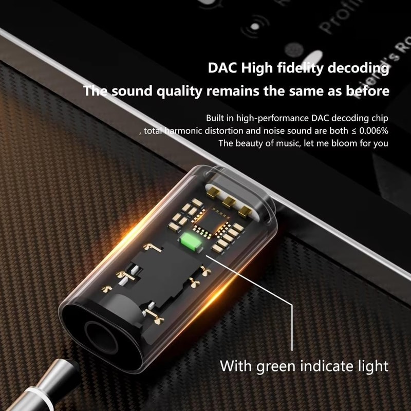 USB C To 35mm Audio Adapter With DAC HiFi Headphone Converter 9