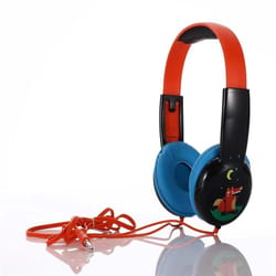kid101 safe volume kids wired headphones for school, travel & tablet learning