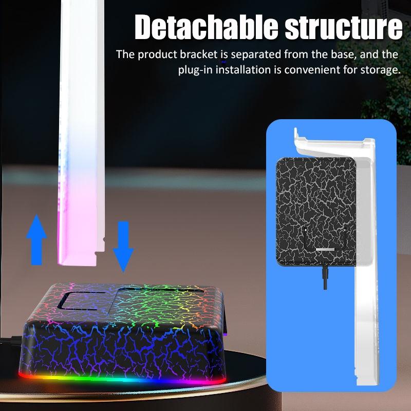 RGB Gaming Headphone Stand With USB Hub And Ambient Crackle Light 4