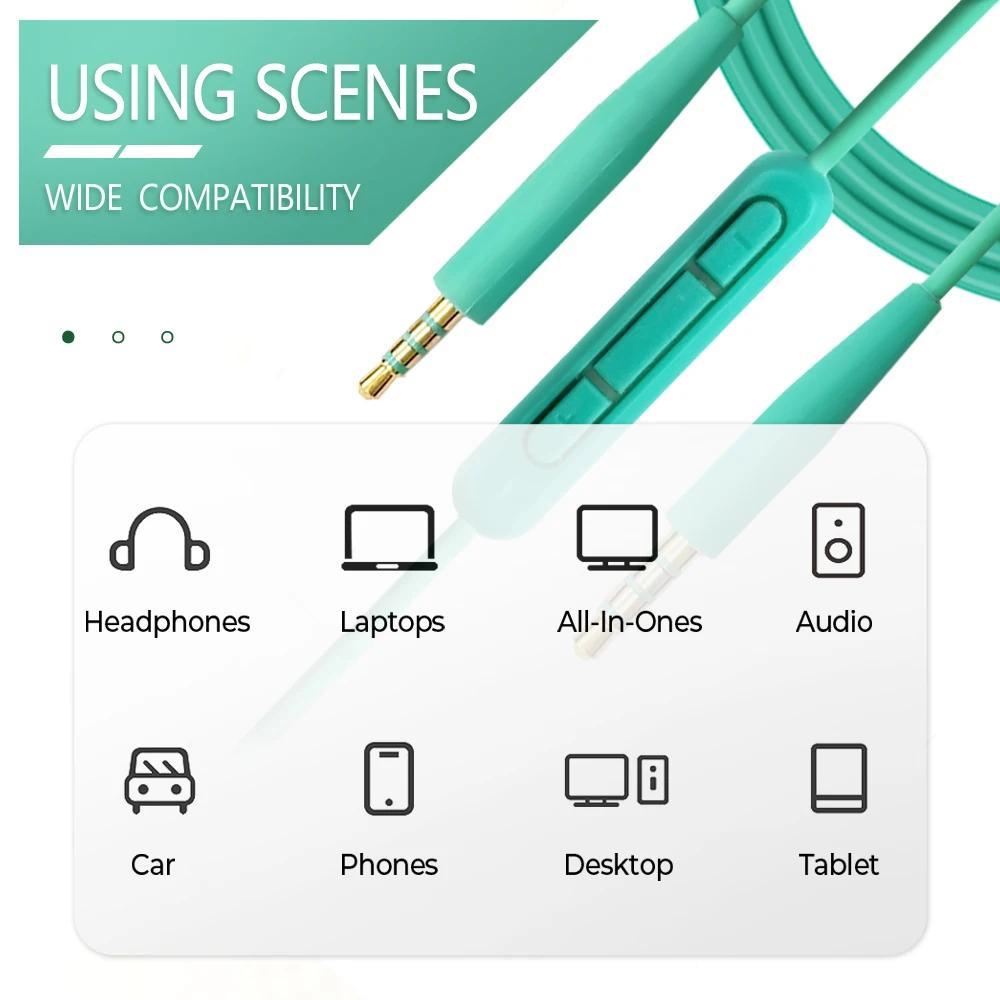 BOSE QC25 QC35 Replacement Audio Cable With Mic Volume Control For SoundLink OE2 Headphones 1
