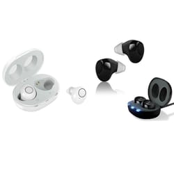 cleartone rechargeable hearing amplifier earbuds for seniors with portable charging case