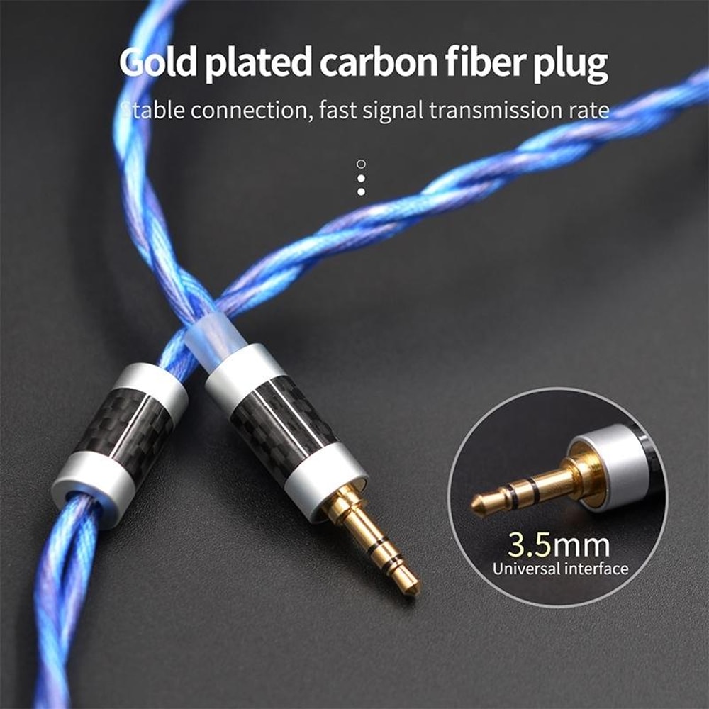 KZ 498 Core 2Pin Headphone Upgrade Cable With 35mm Plug For Clear HiFi Sound 3