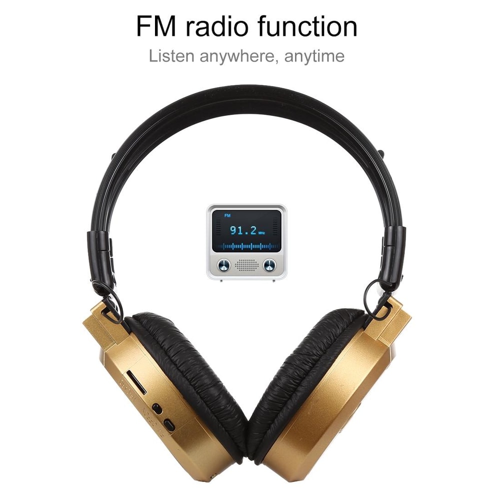 SH S1 Foldable Wireless Sports Headphones With LCD Display FM Radio TF Card Support 3