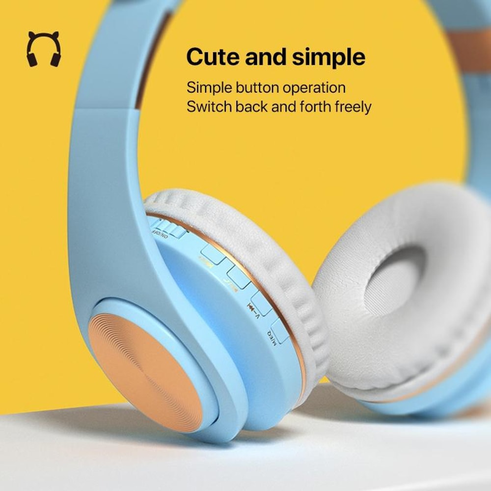 RGB Cat Ear Bluetooth Gaming Headset With Wireless Audio LED Light For Kids Teens Gamers 11