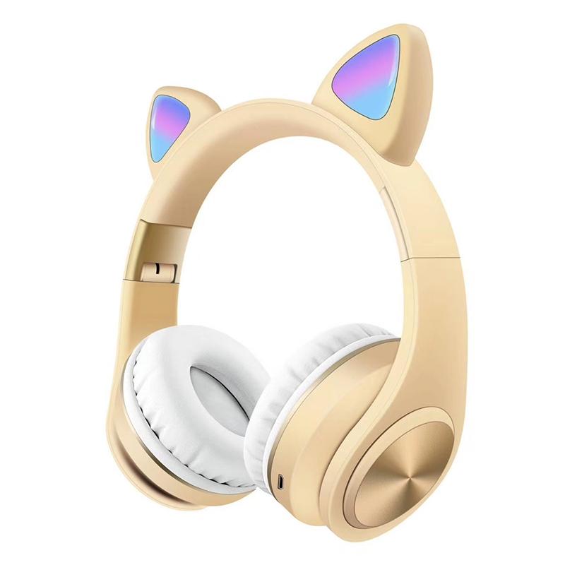 RGB Cat Ear Bluetooth Gaming Headset With Wireless Audio LED Light For Kids Teens Gamers 13