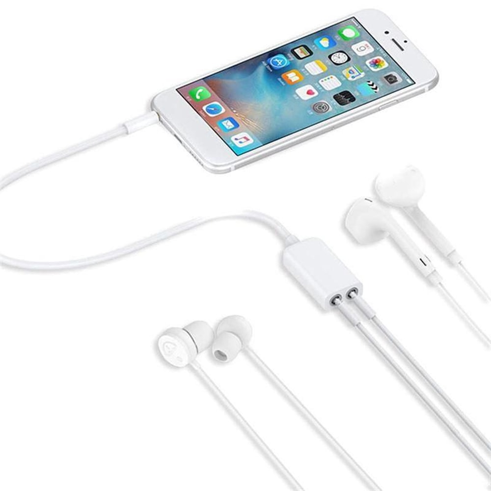 Dual 35mm Headphone Splitter Cable For Phones Tablets Car Stereo Audio Sharing 2