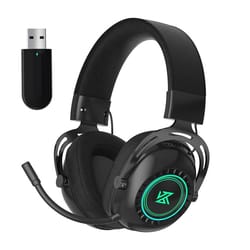 kz gp20 wireless gaming headset with rgb lights, bluetooth 5.0 & 2.4g low latency audio