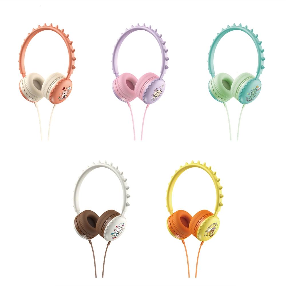 Kids Cartoon Wired Headphones With Mic Bass Sound For School Travel Tablets 0