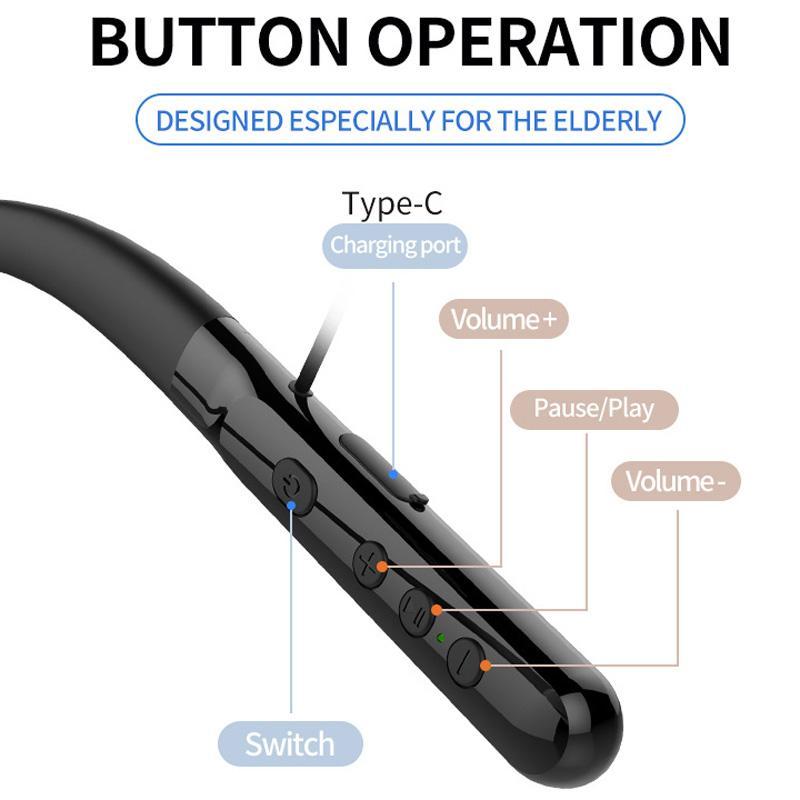 Smart 16 Channel Bluetooth Hearing Amplifier Headphones With Noise Reduction Neckband Comfort 3