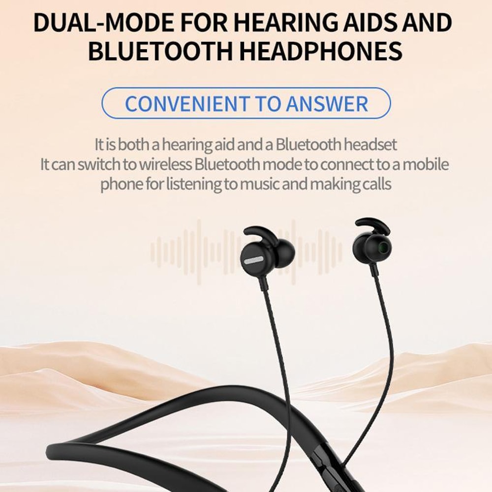 Smart 16 Channel Bluetooth Hearing Amplifier Headphones With Noise Reduction Neckband Comfort 4