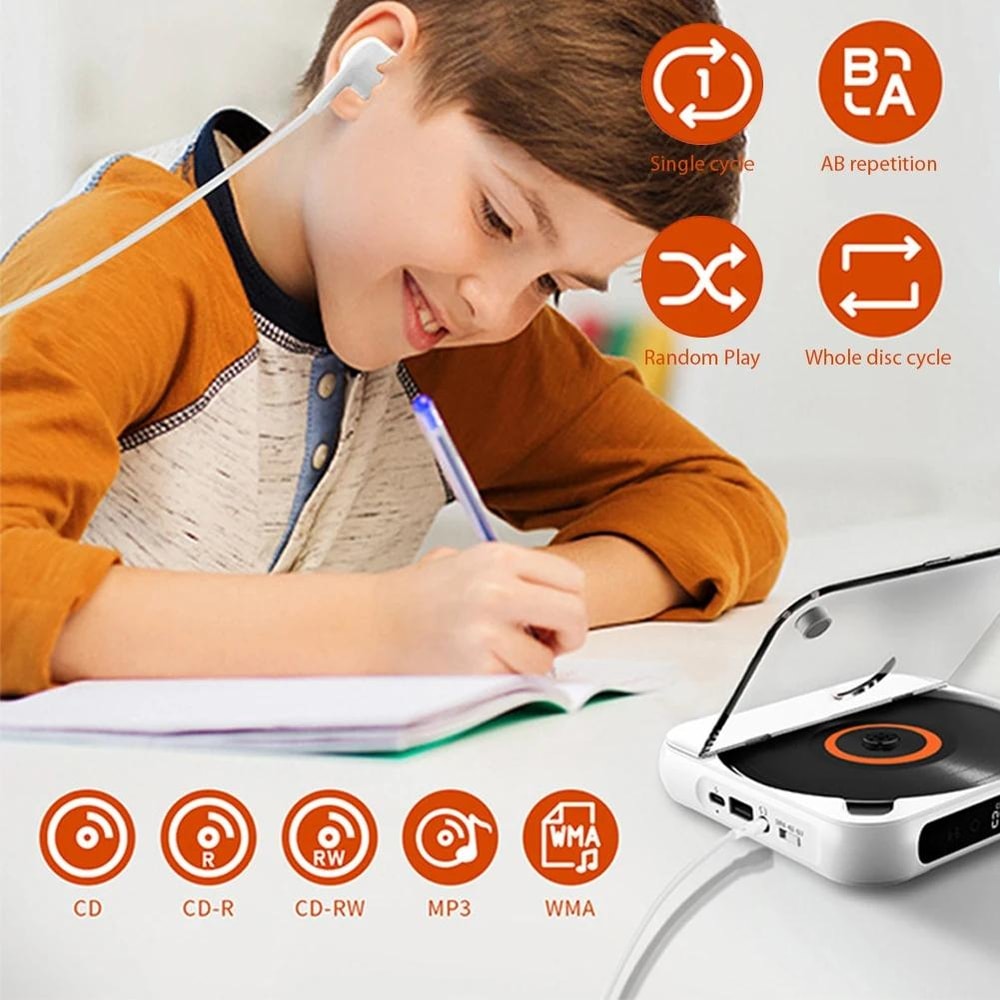 Kecag KC 918 Portable Bluetooth CD Player With Rechargeable Battery Touchscreen Controls 2