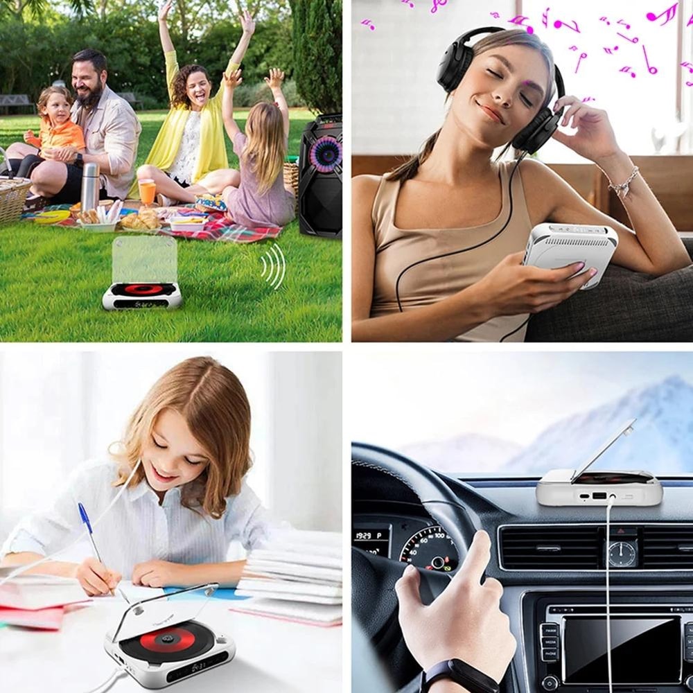 Kecag KC 918 Portable Bluetooth CD Player With Rechargeable Battery Touchscreen Controls 8