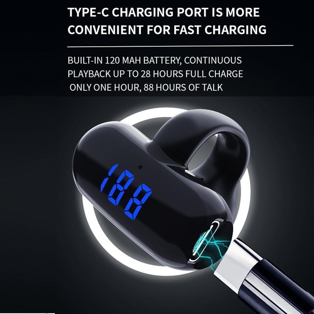 AeroSound Clip On Bluetooth Headphones With Digital Display Open Ear Comfort 3