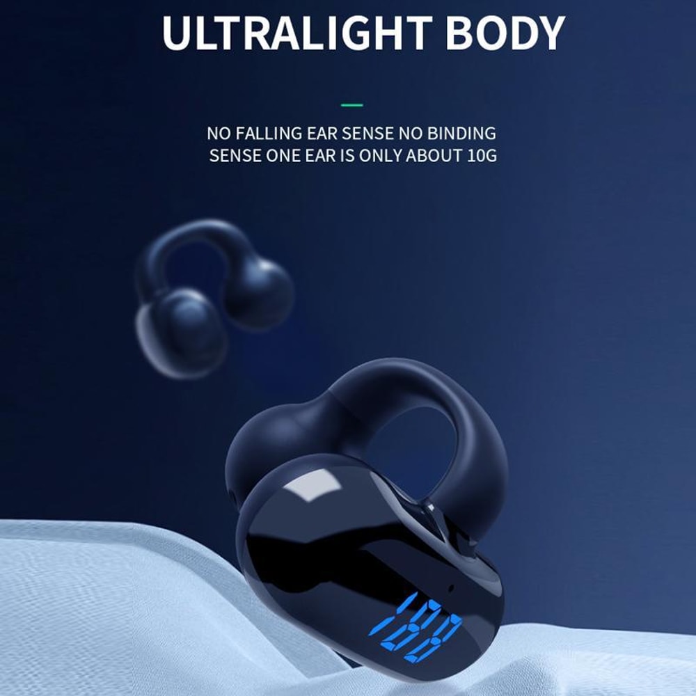 AeroSound Clip On Bluetooth Headphones With Digital Display Open Ear Comfort 9