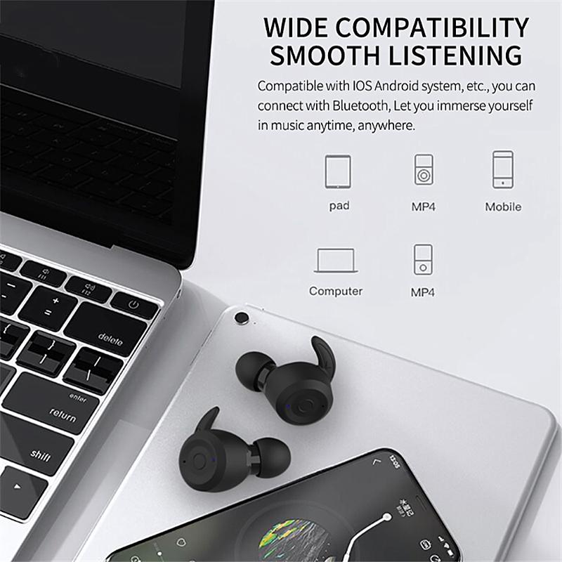 T20 Bluetooth 50 Sports Earbuds With Ear Hooks Deep Bass IPX6 Waterproof Charging Case 4