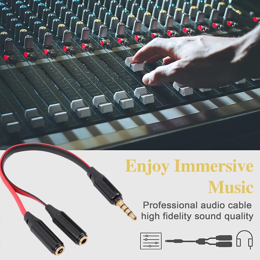 Dual Headphone Splitter Cable For Phones Tablets Car Stereo Audio Sharing 8