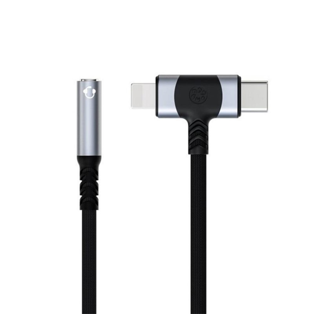 USB C Lightning To 35mm Headphone Adapter With DAC Audio And Braided Cable 0