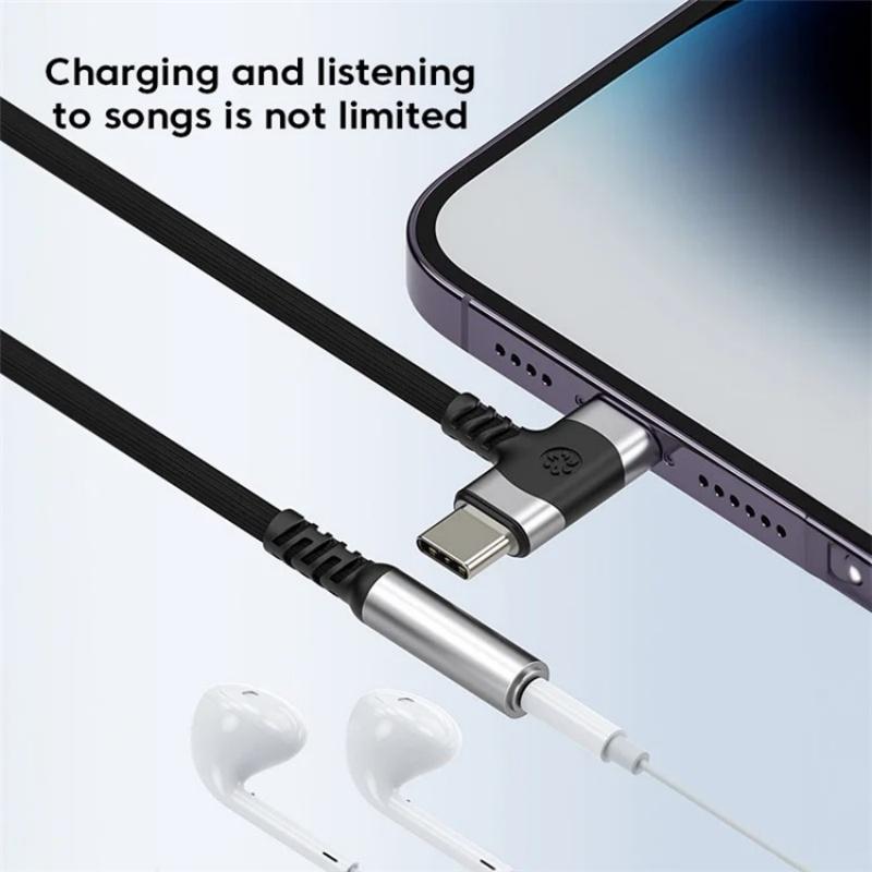 USB C Lightning To 35mm Headphone Adapter With DAC Audio And Braided Cable 4