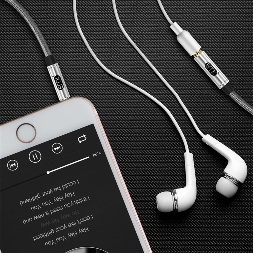 EMK Braided 35mm Audio Extension Cable With Gold Plated Connector For Headphones Speakers Laptops 5