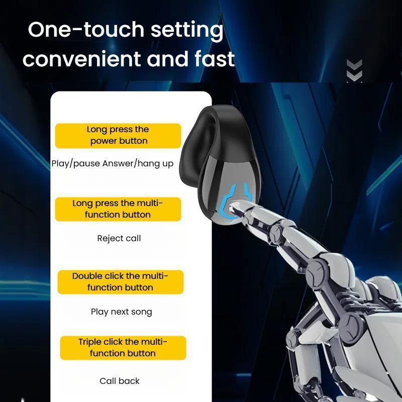 Bluetooth 54 Sports Earbuds Clip On Single Ear Headset With IPX5 Waterproof 8H Playtime 2