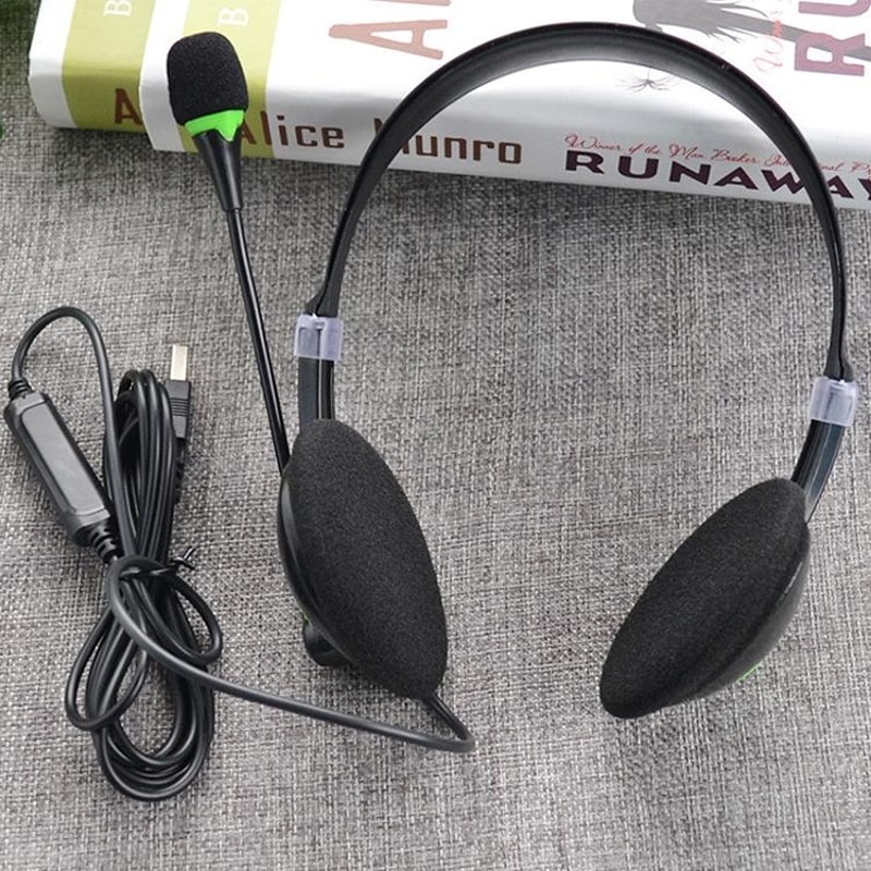 USB Wired Computer Headset With Microphone Inline Controls For PC Calls Music Online Meetings 4