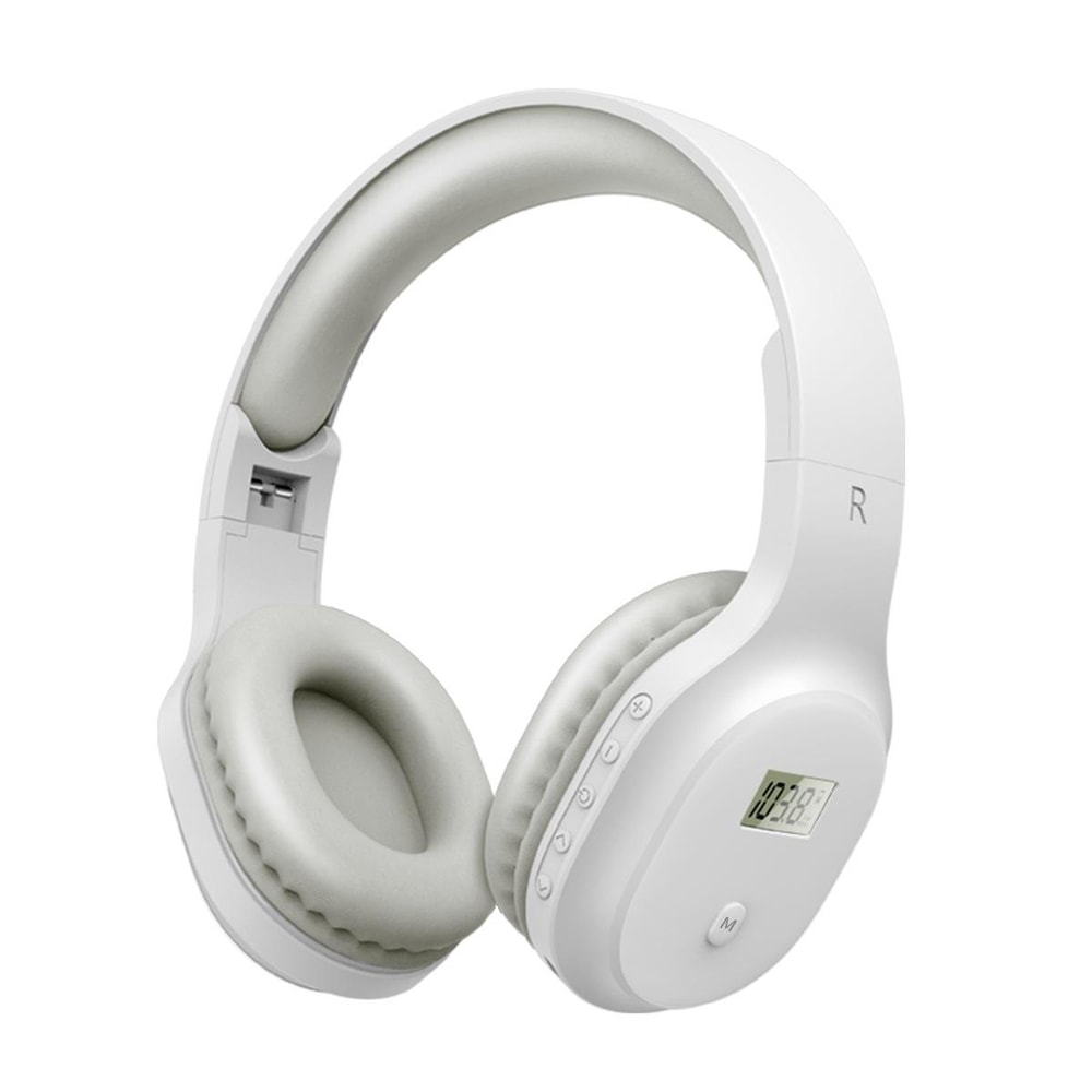 A8 Rechargeable FM Radio Headphones With LCD Display Foldable Memory Foam Design 1