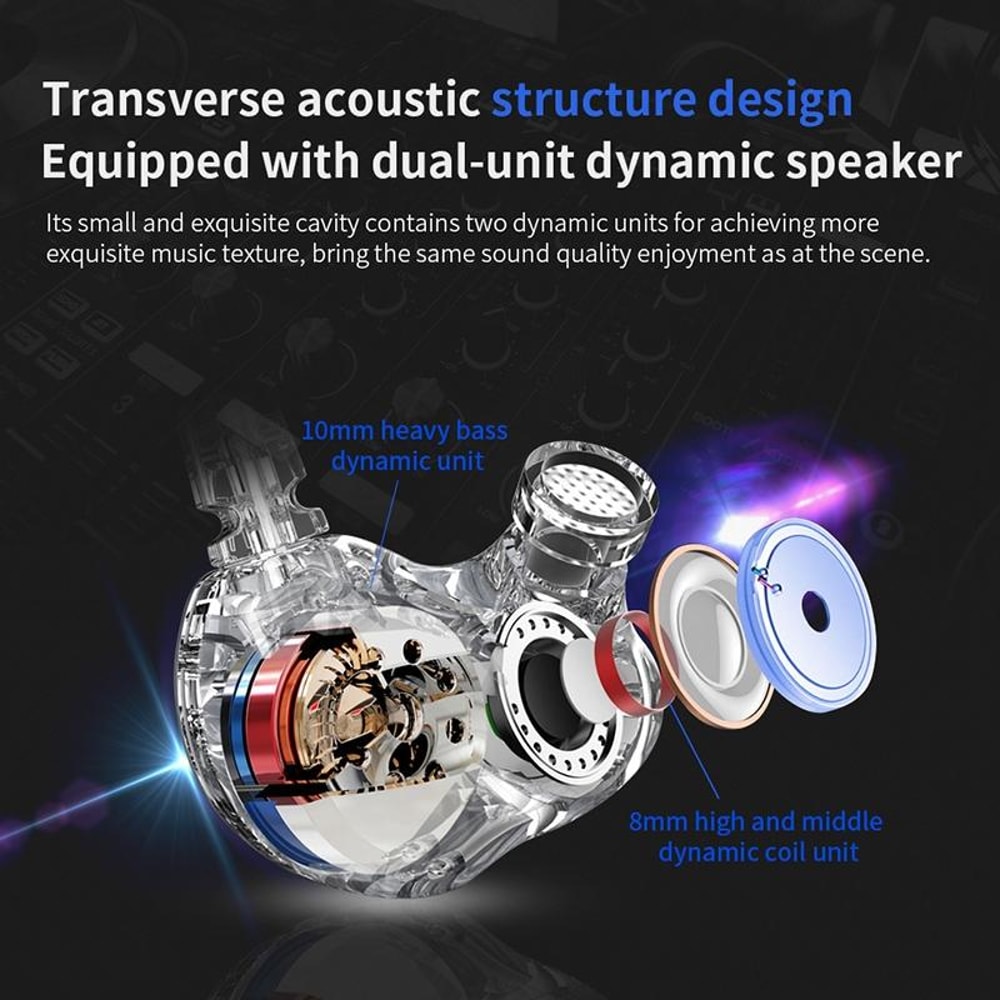 QKZ CK9 HiFi Sports Earbuds With Quad Driver Stereo Sound Noise Isolating Fit 4