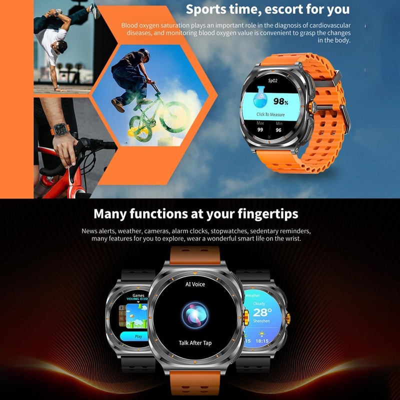 HAMTOD GT98 Smart Watch Earbuds Combo With Bluetooth Calling NFC Heart Rate Monitor 6