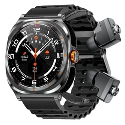 hamtod gt98 smart watch earbuds combo with bluetooth calling, nfc & heart rate monitor