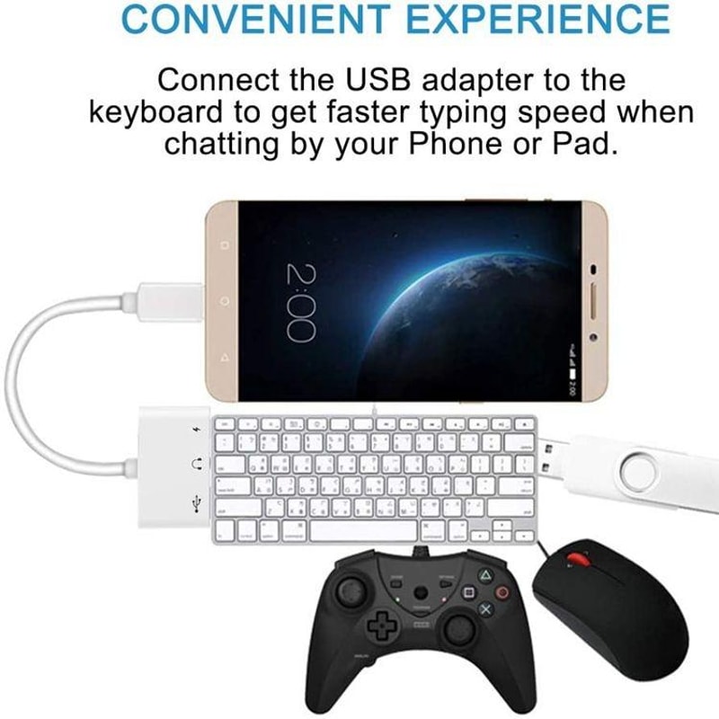3 In 1 USB C OTG Adapter With 35mm Headphone Jack Fast Charging USB Audio Splitter 8