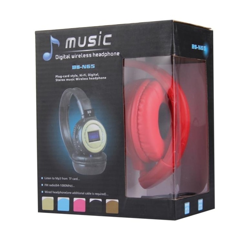 BS N65 Foldable Wireless Headphones With FM Radio TF Card Slot HiFi Stereo Sound 5