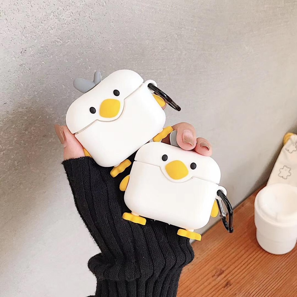 Cute Duck AirPods Pro Case Cover Shockproof Silicone Earbuds Protector 3