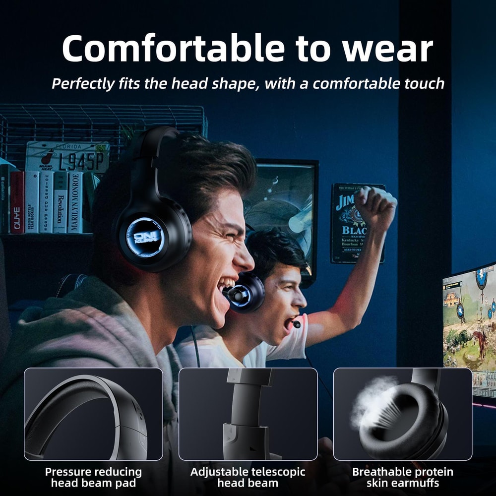 ONIKUMA X36 RGB Gaming Headset with Noise Canceling Mic & 40mm Stereo Drivers