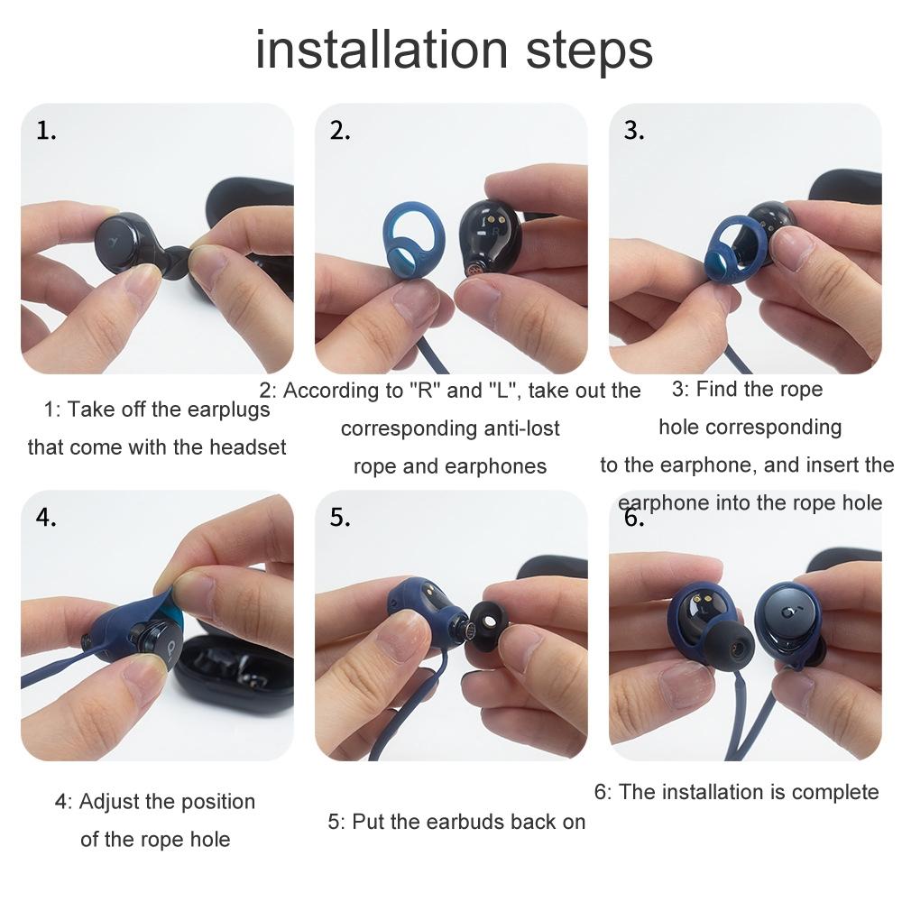Soundcore Space A40 Anti Lost Silicone Strap With Waterproof Protective Earbud Holders 5